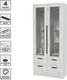 Миниатюра изображения товара Шкаф с витриной Interline Концепт КТ-ШВ2 (дуб белый/белый платинум)