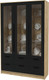 Миниатюра изображения товара Шкаф с витриной Интерлиния Концепт КТ-ШВ3 (черный/дуб золотой)