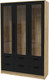 Миниатюра изображения товара Шкаф с витриной Интерлиния Концепт КТ-ШВ3 (черный/дуб золотой)