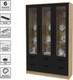 Миниатюра изображения товара Шкаф с витриной Интерлиния Концепт КТ-ШВ3 (черный/дуб золотой)