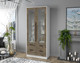Миниатюра изображения товара Шкаф с витриной Интерлиния Концепт КТ-ШВ2 (дуб веллингтон/белый платинум)