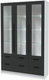 Миниатюра изображения товара Шкаф с витриной Интерлиния Концепт КТ-ШВ3 с подсветкой (антрацит/белый платинум)