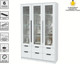 Миниатюра изображения товара Шкаф с витриной Интерлиния Концепт КТ-ШВ3 с подсветкой (белый платинум/белый платинум)