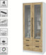 Миниатюра изображения товара Шкаф с витриной Interline Концепт КТ-ШВ2 (дуб золотой/белый платинум)