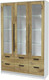 Миниатюра изображения товара Шкаф с витриной Интерлиния Концепт КТ-ШВ3 с подсветкой (дуб нокс/белый платинум)