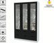 Миниатюра изображения товара Шкаф с витриной Интерлиния Концепт КТ-ШВ3 с подсветкой (черный/белый платинум)