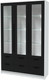 Миниатюра изображения товара Шкаф с витриной Интерлиния Концепт КТ-ШВ3 с подсветкой (черный/белый платинум)