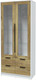 Миниатюра изображения товара Шкаф с витриной Интерлиния Концепт КТ-ШВ2 (дуб нокс/белый платинум)