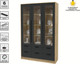 Миниатюра изображения товара Шкаф с витриной Интерлиния Концепт КТ-ШВ3 с подсветкой (антрацит/дуб золотой)