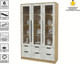 Миниатюра изображения товара Шкаф с витриной Интерлиния Концепт КТ-ШВ3 с подсветкой (бетон лайт/дуб золотой)