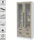 Миниатюра изображения товара Шкаф с витриной Interline Концепт КТ-ШВ2 (дуб серый/белый платинум)