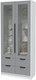 Миниатюра изображения товара Шкаф с витриной Interline Концепт КТ-ШВ2 (серебро/белый платинум)