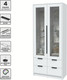 Миниатюра изображения товара Шкаф с витриной Интерлиния Концепт КТ-ШВ2 (белый платинум/белый платинум)