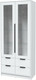Миниатюра изображения товара Шкаф с витриной Интерлиния Концепт КТ-ШВ2 (белый платинум/белый платинум)