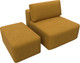 Миниатюра изображения товара Комплект мягкой мебели Лига Диванов Лига-060 НПБ с пуфом / 129602 (велюр Brut 10 желтый)