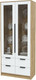 Миниатюра изображения товара Шкаф с витриной Interline Концепт КТ-ШВ2 (белый платинум/дуб золотой)