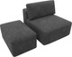 Миниатюра изображения товара Комплект мягкой мебели Лига Диванов Лига-060 НПБ с пуфом / 129603 (велюр Brut 16 темно-серый)