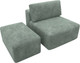 Миниатюра изображения товара Комплект мягкой мебели Лига Диванов Лига-060 НПБ с пуфом / 129604 (велюр Brut 08 зеленый)