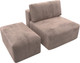 Миниатюра изображения товара Комплект мягкой мебели Лига Диванов Лига-060 НПБ с пуфом / 129589 (велюр Tower 05 бежевый)