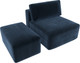Миниатюра изображения товара Комплект мягкой мебели Лига Диванов Лига-060 НПБ с пуфом / 129590 (велюр Tower 13 синий)