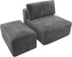 Миниатюра изображения товара Комплект мягкой мебели Лига Диванов Лига-060 НПБ с пуфом / 129591 (велюр Tower 10 серый)