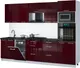 Миниатюра изображения товара Кухонный гарнитур Interline Мила Gloss 2.85-ПМ3 (бордовый глянец/бордовый глянец/кастилло темный)