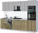 Миниатюра изображения товара Кухонный гарнитур Interline Мила Gloss 2.85-ПМ3 (дуб вотан/грей/серый каспий)