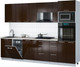 Миниатюра изображения товара Кухонный гарнитур Интерлиния Мила Gloss 2.9-ПМ3 (шоколад глянец/шоколад глянец/бискайская сосна)