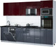 Миниатюра изображения товара Кухонный гарнитур Интерлиния Мила Gloss 2.9-ПМ3 (асфальт глянец/бордовый глянец/кастилло темный)