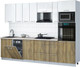 Миниатюра изображения товара Кухонный гарнитур Интерлиния Мила Gloss 2.9-ПМ3 (дуб вотан/белый глянец/травертин серый)