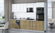Миниатюра изображения товара Кухонный гарнитур Интерлиния Мила Gloss 2.9-ПМ3 (дуб вотан/белый глянец/травертин серый)