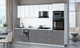 Миниатюра изображения товара Кухонный гарнитур Интерлиния Мила Gloss 2.9-ПМ3 (серый/белый глянец/белый гранит)