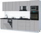 Миниатюра изображения товара Кухонный гарнитур Интерлиния Мила Gloss 3.0-ПМ3 (грей/грей/кастилло темный)