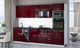 Миниатюра изображения товара Кухонный гарнитур Интерлиния Мила Gloss 3.0-ПМ3 (бордовый глянец/бордовый глянец/кастилло темный)