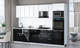 Миниатюра изображения товара Кухонный гарнитур Интерлиния Мила Gloss 3.0-ПМ3 (черный глянец/белый/белый гранит)