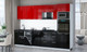 Миниатюра изображения товара Кухонный гарнитур Интерлиния Мила Gloss 3.0-ПМ3 (черный глянец/красный глянец/кастилло темный)