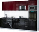 Миниатюра изображения товара Кухонный гарнитур Интерлиния Мила Gloss 3.0-ПМ3 (черный глянец/бордовый глянец/кастилло темный)