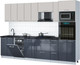 Миниатюра изображения товара Кухонный гарнитур Интерлиния Мила Gloss 3.0-ПМ3 (асфальт глянец/кашемир/кастилло темный)