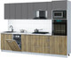 Миниатюра изображения товара Кухонный гарнитур Интерлиния Мила Gloss 3.0-ПМ3 (дуб вотан/серый/белый гранит)
