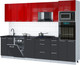 Миниатюра изображения товара Кухонный гарнитур Интерлиния Мила Gloss 3.0-ПМ3 (пепел/красный глянец/кастилло темный)