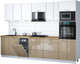 Миниатюра изображения товара Кухонный гарнитур Интерлиния Мила Gloss 3.05-ПМ3 (капучино глянец/белый/дуб бунратти)