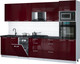 Миниатюра изображения товара Кухонный гарнитур Интерлиния Мила Gloss 3.05-ПМ3 (бордовый глянец/бордовый глянец/кастилло темный)