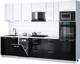 Миниатюра изображения товара Кухонный гарнитур Интерлиния Мила Gloss 3.05-ПМ3 (черный глянец/белый глянец/белый гранит)