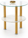Миниатюра изображения товара Журнальный столик Halmar Ducat S (белый мрамор/прозрачный/золото)