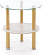 Миниатюра изображения товара Журнальный столик Halmar Ducat S (белый мрамор/прозрачный/золото)