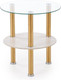 Миниатюра изображения товара Журнальный столик Halmar Ducat S (белый мрамор/прозрачный/золото)