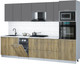 Миниатюра изображения товара Кухонный гарнитур Интерлиния Мила Gloss 3.05-ПМ3 (дуб вотан/серый/белый гранит)