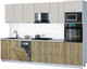 Миниатюра изображения товара Кухонный гарнитур Интерлиния Мила Gloss 3.05-ПМ3 (дуб вотан/кашемир/бискайская сосна)