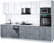 Миниатюра изображения товара Кухонный гарнитур Интерлиния Мила Gloss 3.05-ПМ3 (керамика/белый глянец/белый гранит)