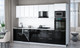 Миниатюра изображения товара Кухонный гарнитур Интерлиния Мила Gloss 3.1-ПМ3 (черный глянец/белый/белый гранит)